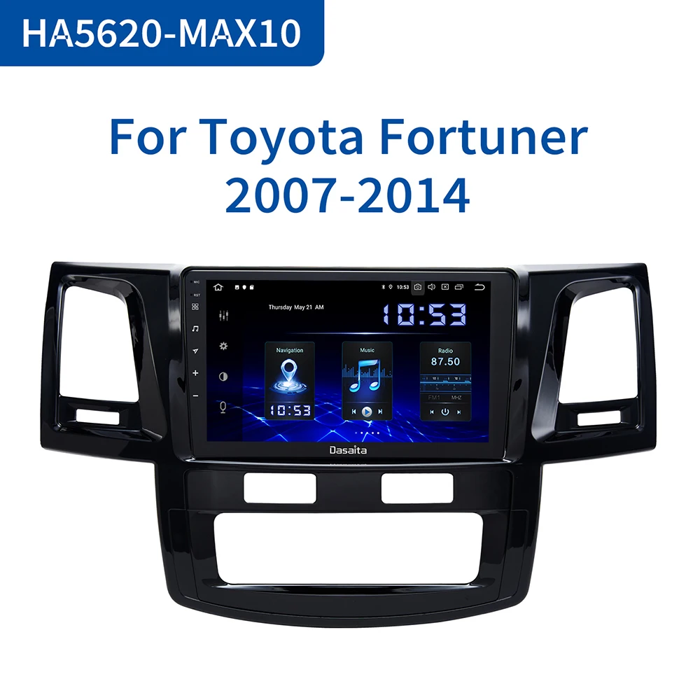 Dasaita 9 &quotTDA7850 автомобильный радиоприемник 1 Din Android 10 0 для Toyota Fortuner 2007 2014 Авто AC GPS