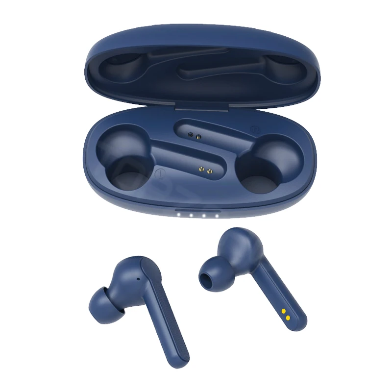 Blue TWS беспроводные наушники, отпечаток пальца, сенсорный наушник, Bluetooth 5,0, спортивные, для бега, 3D, стерео, звуковая гарнитура с зарядным устройством - Цвет: Blue
