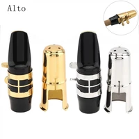 alto be saxophone mouthpiece carved flower gold plated ligature brass cap bakelite sax mouth with double screws for drop e sax
