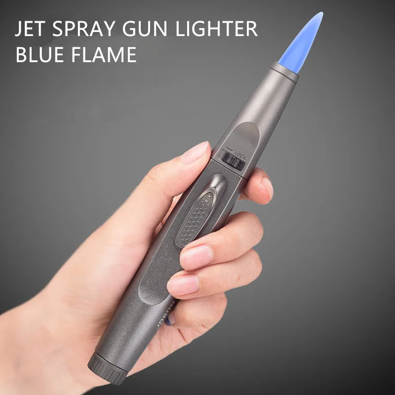 

Jobon Metal Torch Ligher Gas Butane Spray Gun Windproof Blue Flame Cool Ligher Outdoor Kitchen Ligher Cigar Jet Lighter dropshi