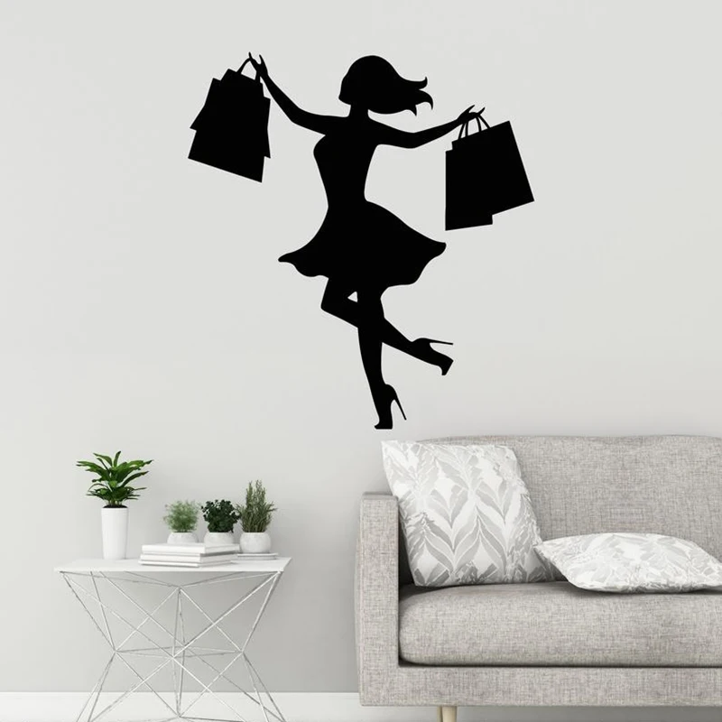 Виниловая наклейка на стену для девушек и женщин стикеры спальни с сумкой