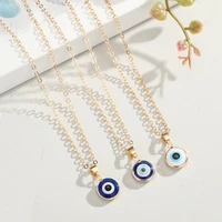 classic simple turkish crystal evil eyes pendant necklace for women fashion jewelry gold color clavicle chain choker necklaces