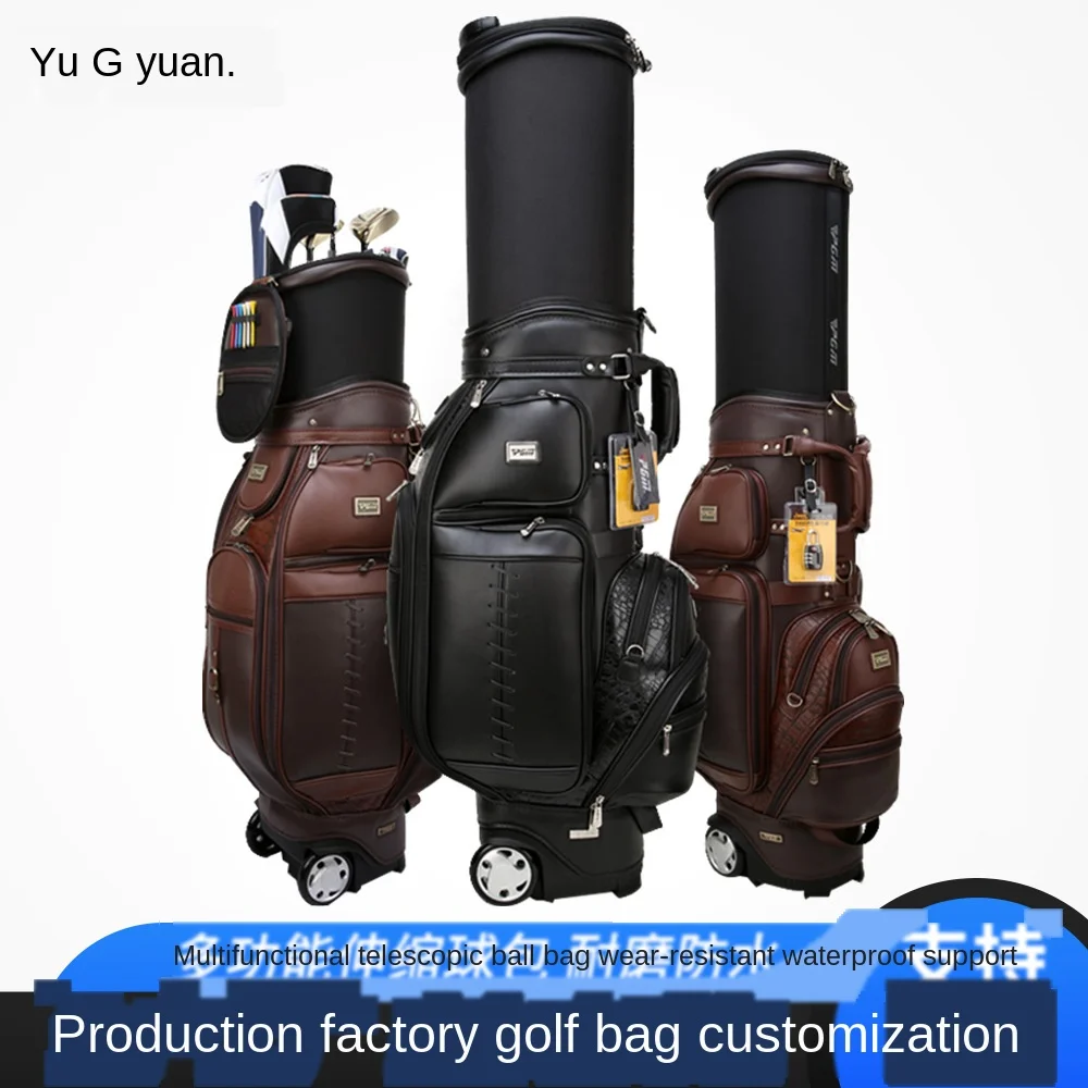 

Шкив ремня из микрофибры, кожаная сумка-Авиатор, сумка для гольфа, многофункциональная телескопическая сумка для гольфа