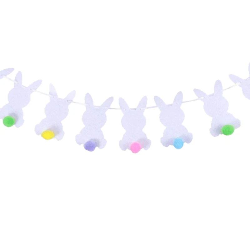 

Happy Easter Rabbit Bunny Ball Banner Garland Wall Hanging Bunting Flag Decor