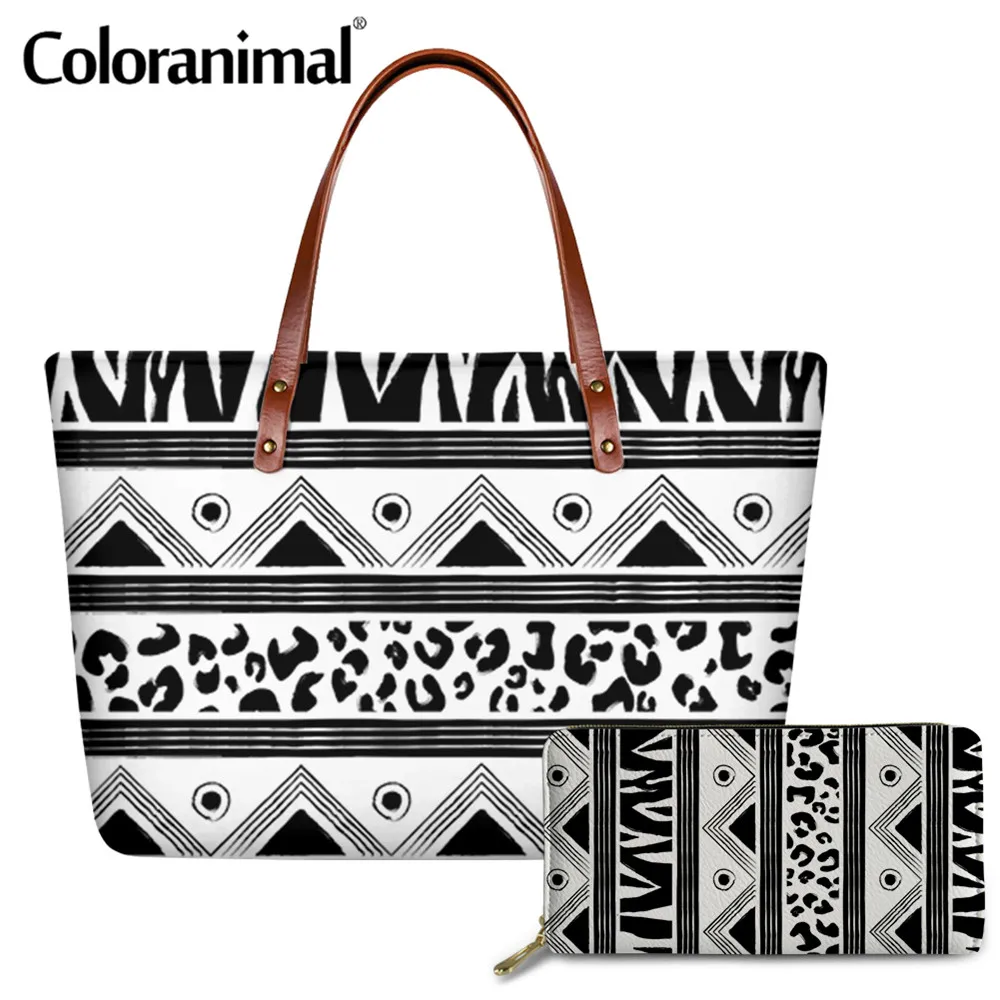 Coloranimal в африканском стиле Черный и белый купальник с этническим рисунком Для