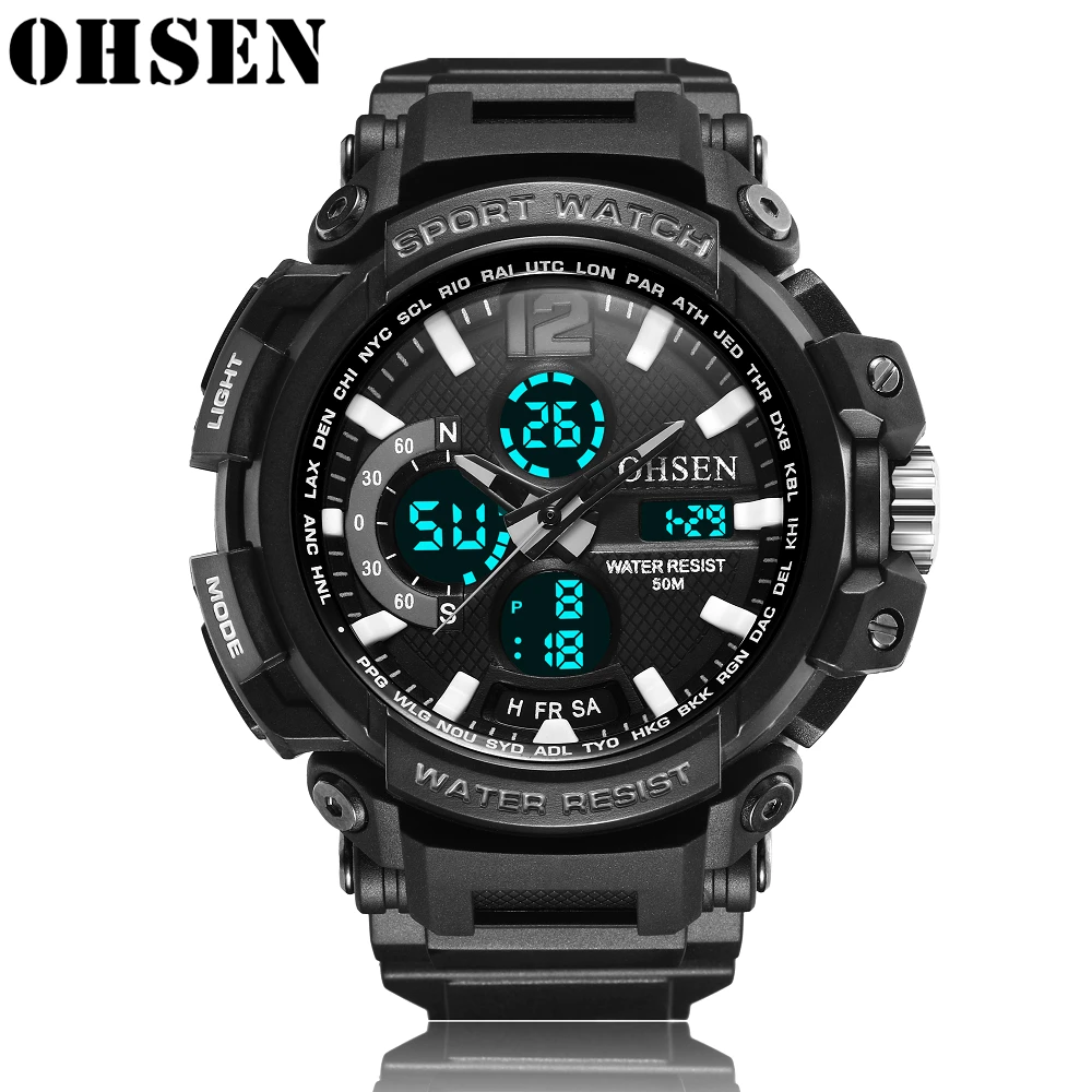 Наручные часы OHSEN Для мужчин s Топ Элитный бренд спортивные кварцевые несколько