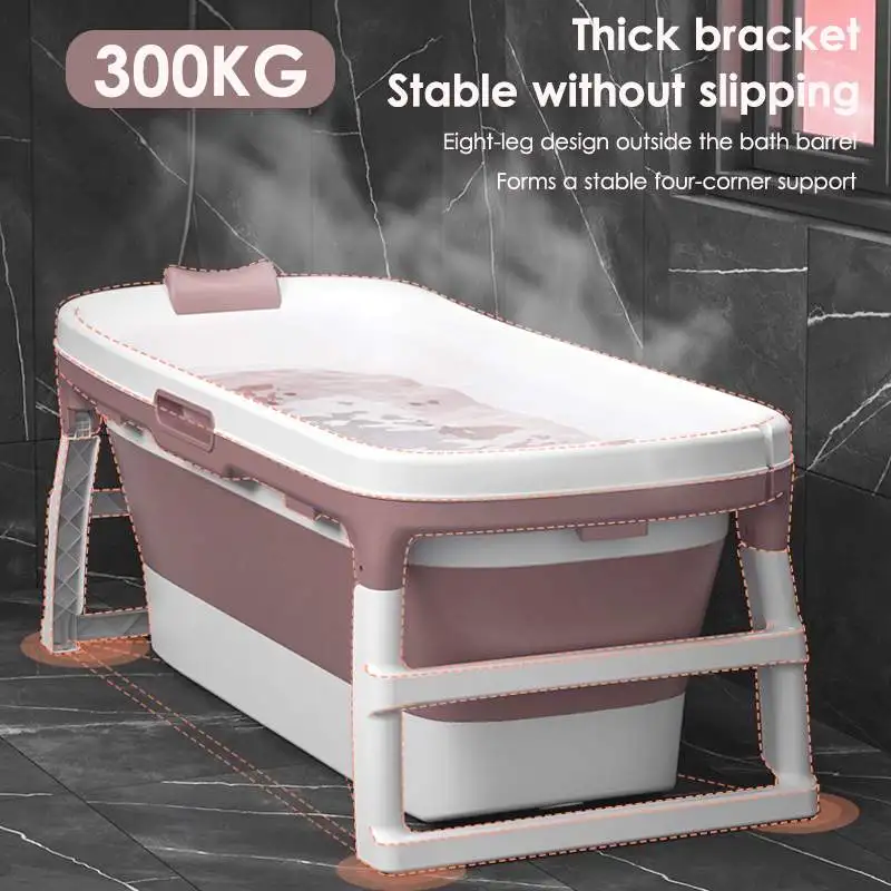 Ba&ntilde;era port&aacute;til grande para adultos, ducha plegable de 1,17 m/1,38 m para ni&ntilde;os, Sauna de nataci&oacute;n, ba&ntilde;era de Spa para el hogar, banheira port&aacute;til para adultos-4