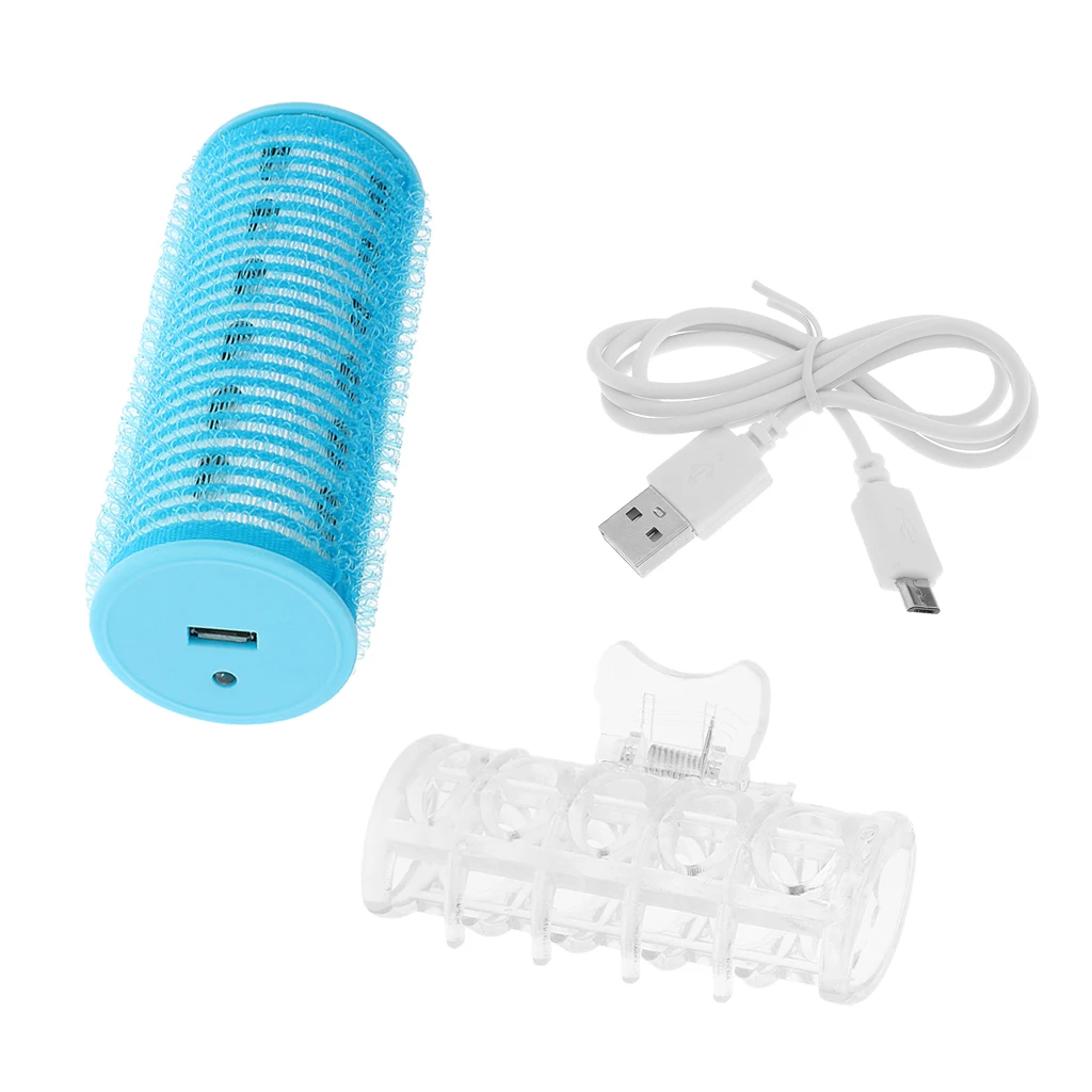 

USB Rechargeable Double-deck Roller Hair Bangs Curler Clip Home Salon Clamp Hair Styling DIY Tool