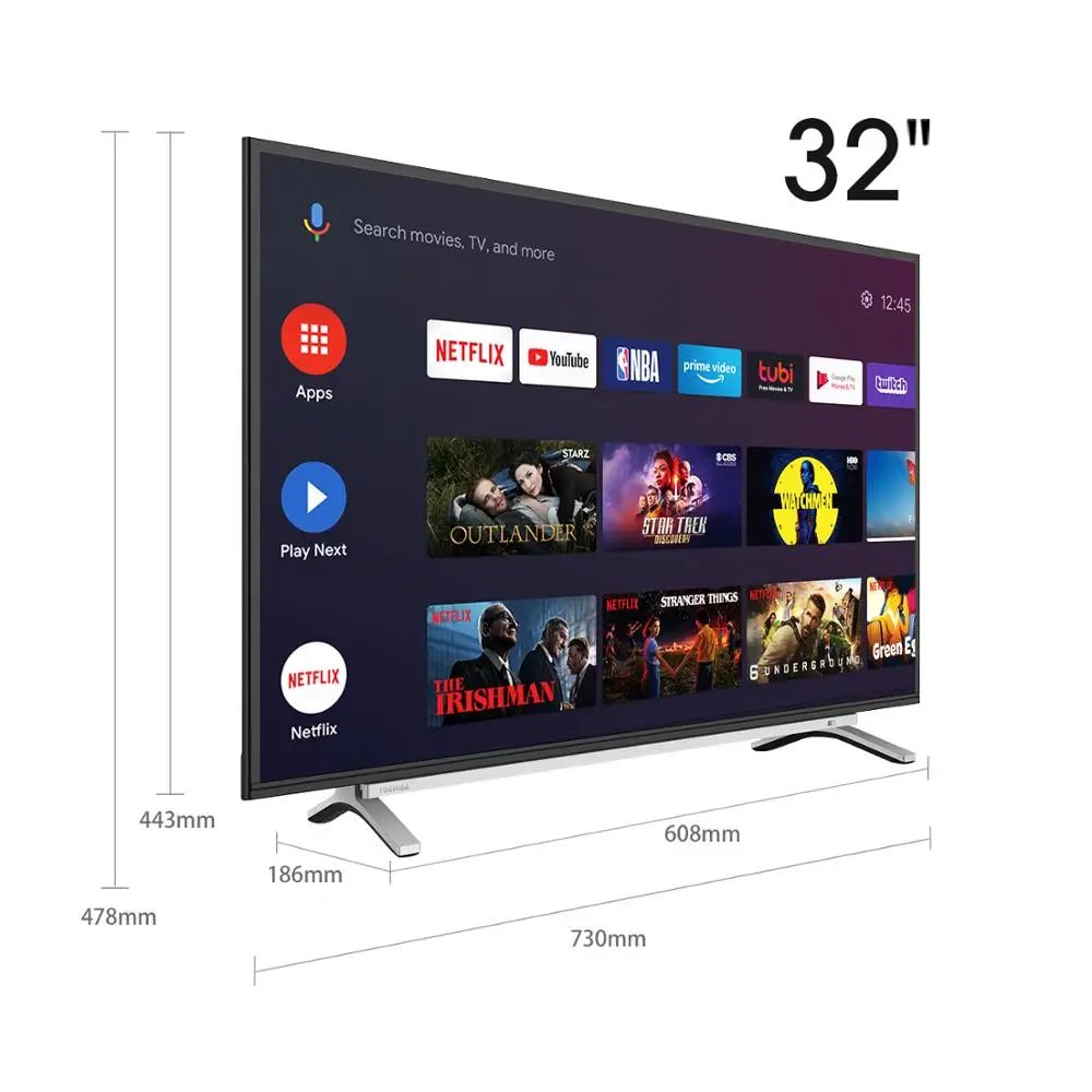 Tелевизор 32 дюйма Toshiba 32L5069 Smart TV andriod Voice search chromecast built in 2432 дюймов ТВ