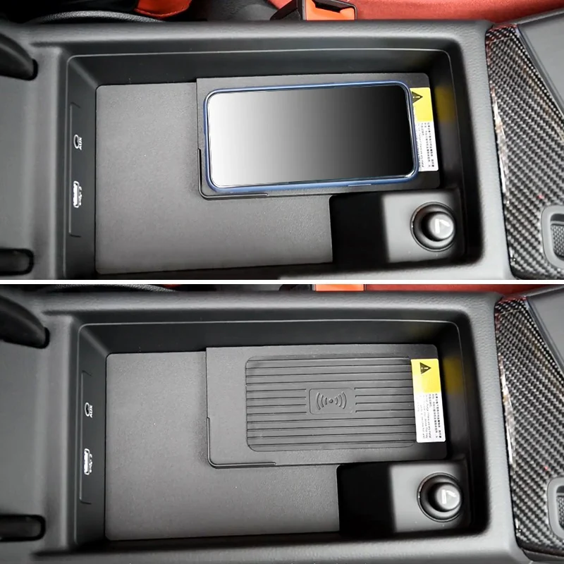

Car Qi Wireless Charger,10W QI Phone Charging Storage Box For- A4L A5 S4 16-18 Fast Charging Plate