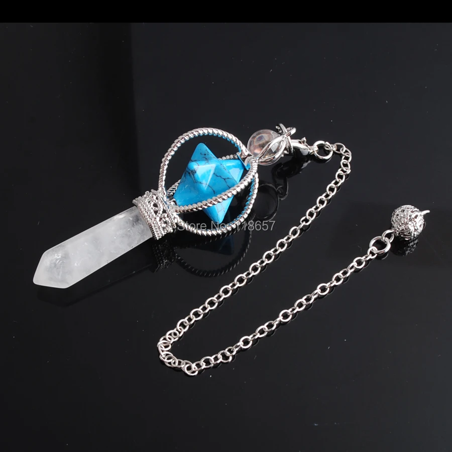Натуральный камень Буле бирюза Меркаба приданое маятник кварцевый кристалл