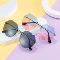 kids sunglasses girls brand design rimless gradient sun glasses child shades cutting lens frameless children eyeglasses uv400