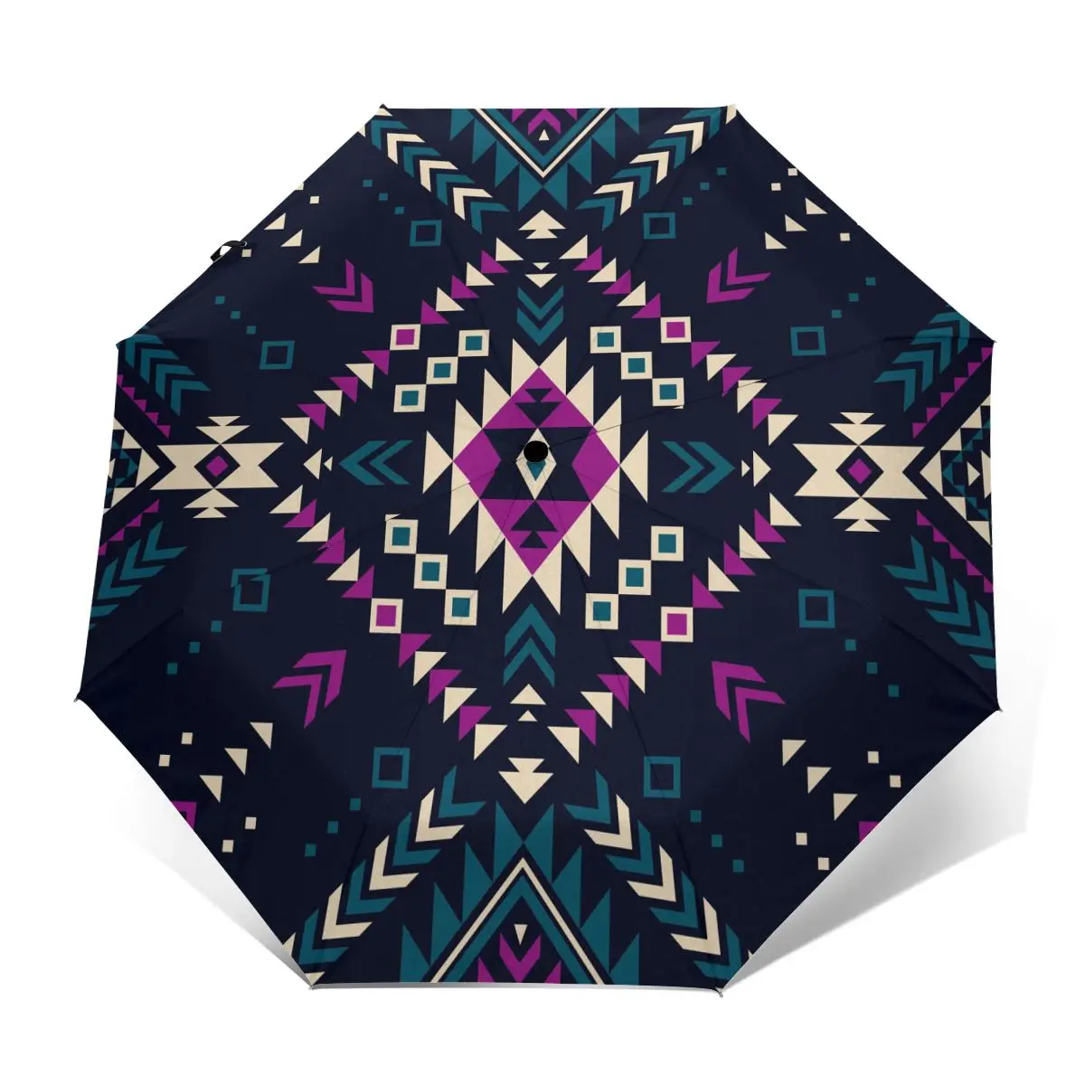 

Automatic Umbrella Three-folding Umbrella Tribal Navajo Ethnic Hipster Geometric Windproof Umbrella Female Waterproof parasol