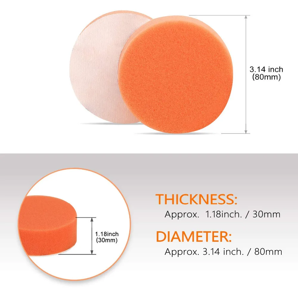 50pcs 3&quot/80mm Compound Drill Buffing Sponge Pads Polishing Pad Buffer Kit For Car Polisher Auto Boat | Инструменты