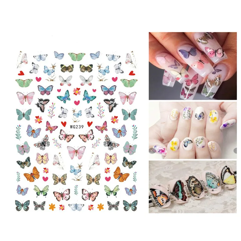 

Самоклеящиеся цветные 3D-Наклейки для дизайна ногтей