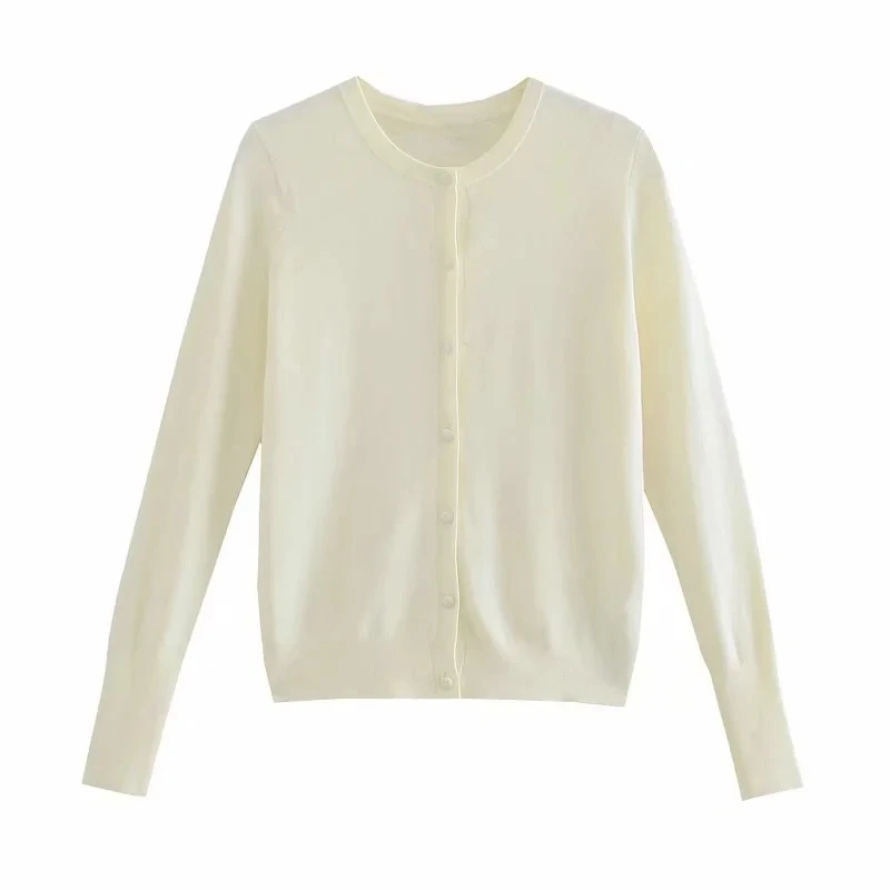 

ZA 2021 early autumn new women's clothing fashion all-match European and American style cardigan sweater basic knitted coat