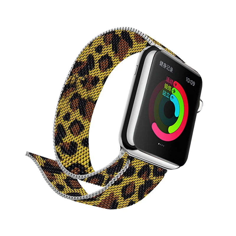 Леопардовый дизайн 40 мм ремешок 44 мм для Apple Watch Series 4 металлический браслет ремешок для i Watch Series 3 браслет 38 мм 42 мм