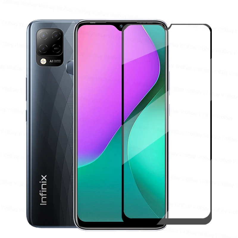 Cristal de pegamento completo 2.5D para Infinix Hot 10S, Protector de pantalla de vidrio templado para Infinix Hot 10S, pel&iacute;cula protectora para Infinix Hot 10S-0