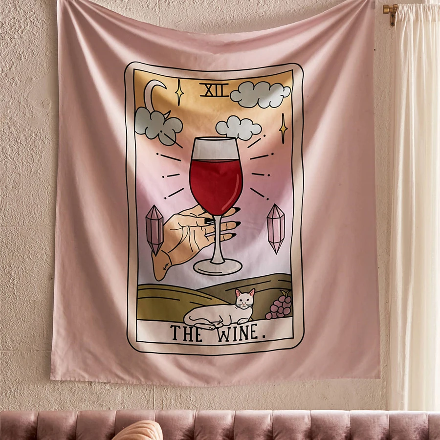 Хиромантия гобелен настенный розовый Кофе Таро психоделические Tapiz всюду ковёр