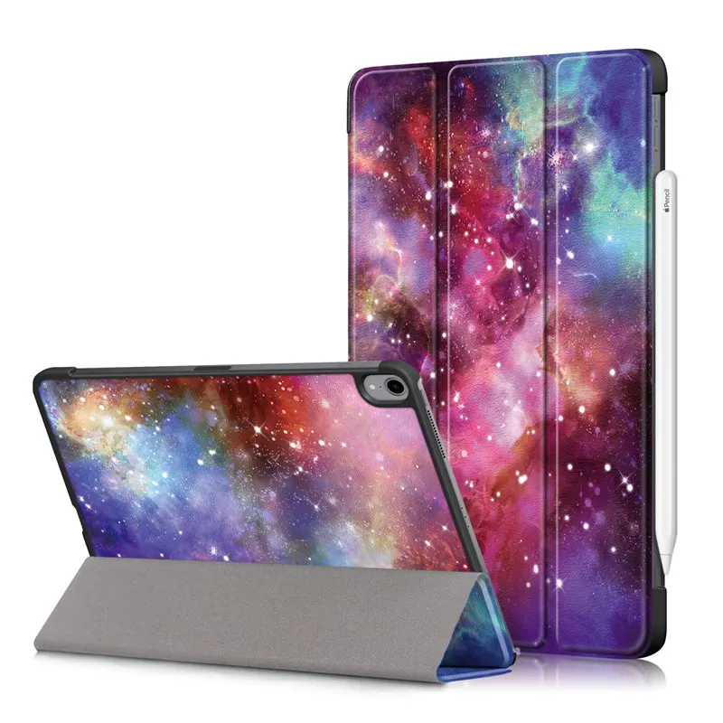 

Coque for IPad Air 4 10.9 Case Tri-Fold PU Leather Cover for IPad 10.9 Cover with Stand Function Beautiful Print Colorful Fundas