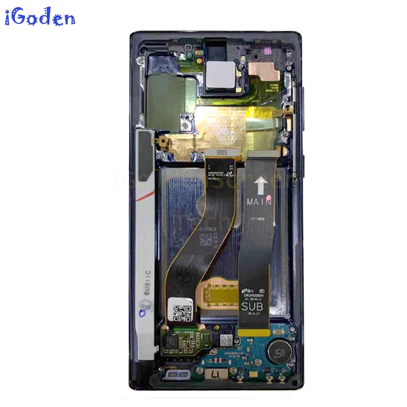 ЖК дисплей с рамкой для Samsung Galaxy Note 10 сенсорный экран дигитайзером в сборе note10 Lcd