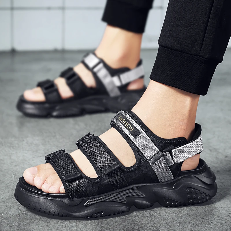 

Safety Sandals Sandalia Masculina Couro Summer Sandals Men Leather Classic Roman Outdoor Sandalias Deportivas Hombre Male