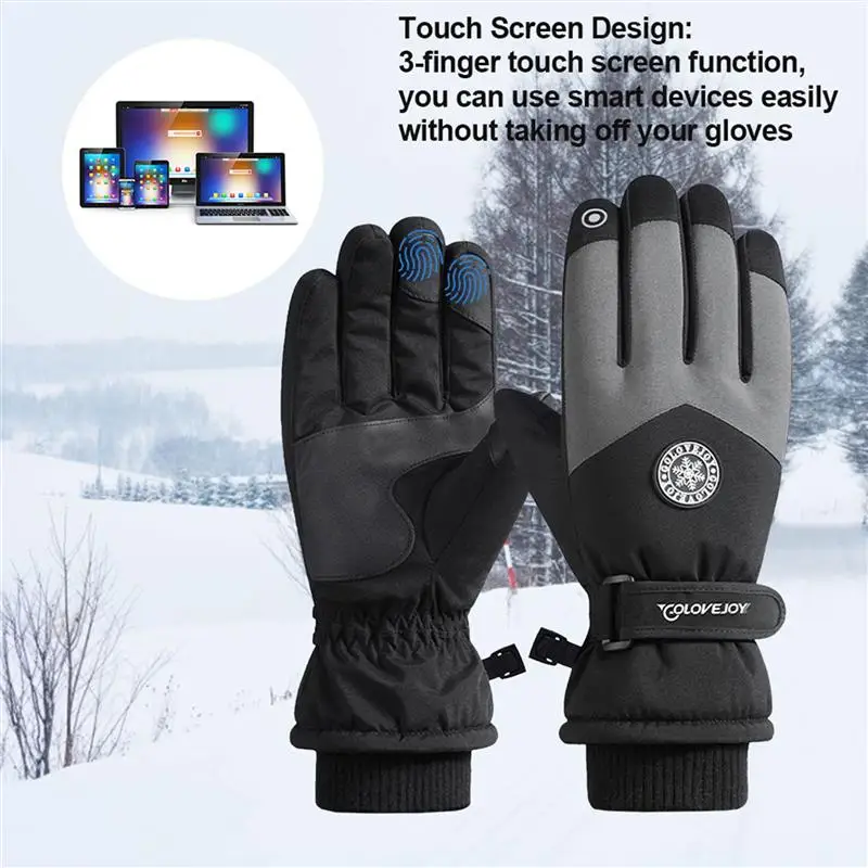 

Зимние лыжные перчатки водонепроницаемые ветрозащитные теплые перчатки для сенсорного экрана сноуборда теплые зимние перчатки мужские же...