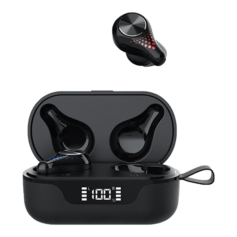 

TWS 5.0 Stereo Sports LED True Wireless Binaural Call Comes with Charging Compartment Bluetooth Headset
