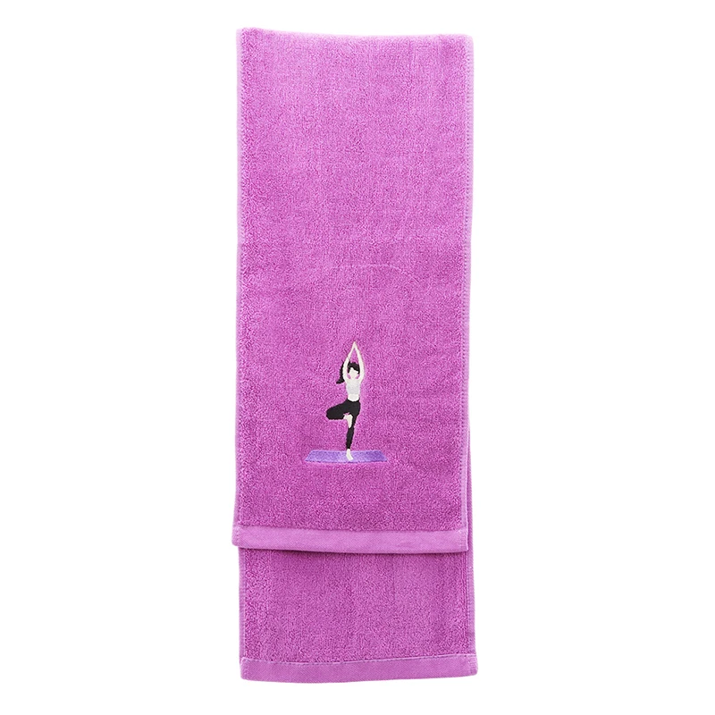 

Fashion Cute Move Cotton Embroidered sports towel Soft Gym Swimming Towel Absorbent Fast Drying for Jogging 5 Colors