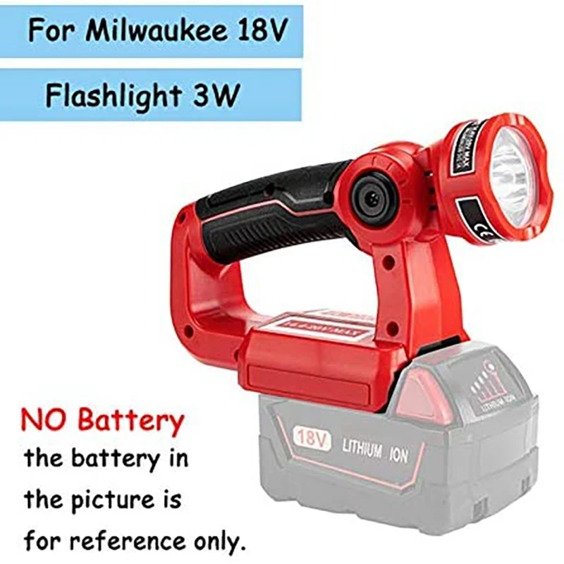 

for Milwaukeee M18 14.4V-20V Lithium Battery 3W Flashlight Adjustable Portable Outdoor LED Warning Night Light