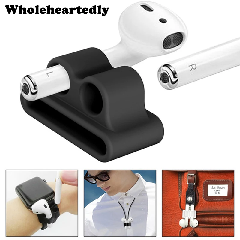 

Anti-lost Silicone Bluetooth Earphone Stand Holder For AirPods Apple i7 Earphones Earbud Holder Clip For Apple Watch