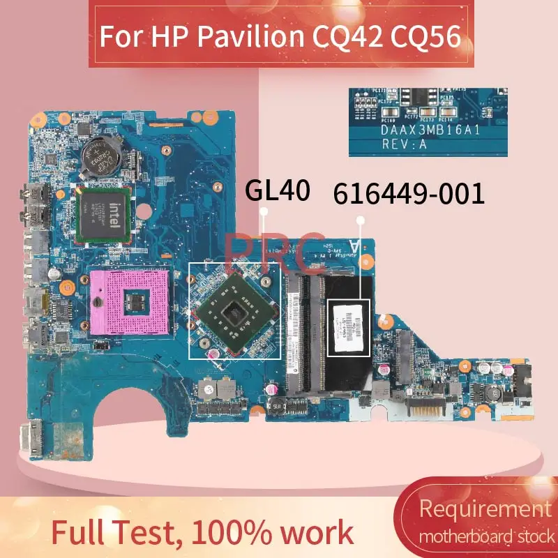 Материнская плата 616449-001 616449-501 для ноутбука HP Pavilion CQ42 CQ56 материнская DAAX3MB16A1 GL40 DDR2 -