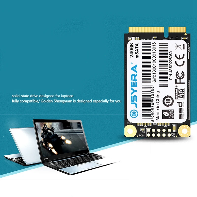 

JSYERA Mini MSATA SSD 240GB Built-in Solid State Drive, Suitable for Desktop / Notebook / All-In-One / Ad Player