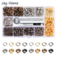 400pcs 4 color brass grommet eyelets kit tool 14 with installation tools for leather craft making clothing repair decoration