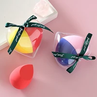2pcs powder puffs wet dry face facial cosmetic makeup sponge powder puffs blenders with heart shaped box for women girls ladies