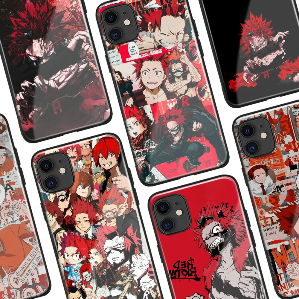 Чехол для телефона Eijiro Kirishima Red Riot стеклянный Мягкий силиконовый чехол из аниме