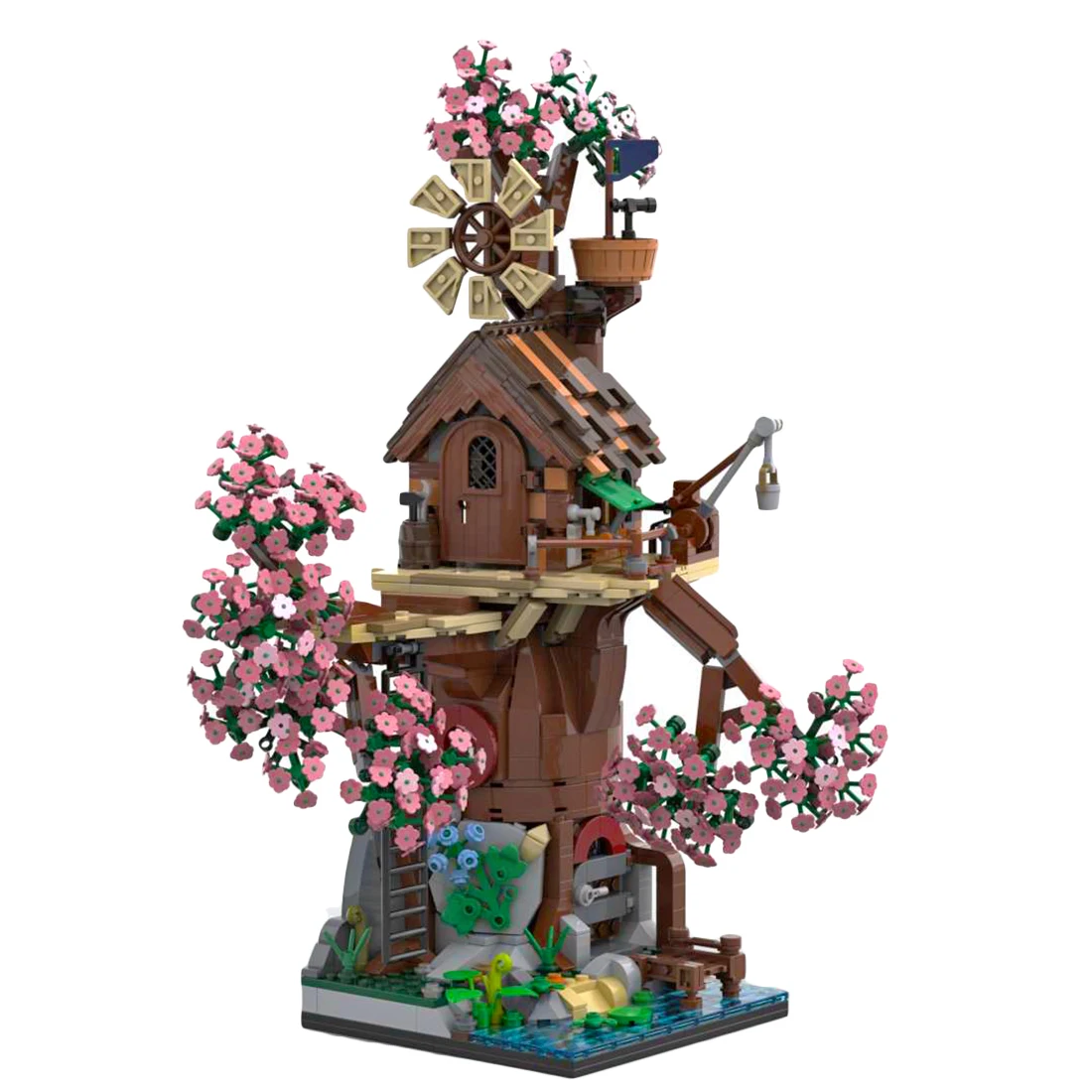 

1434+Pcs Forest Sakura Elves Three Storey Tree House Bricks Model DIY Building Block Kits Block Assembly Toys For Kids Gifts