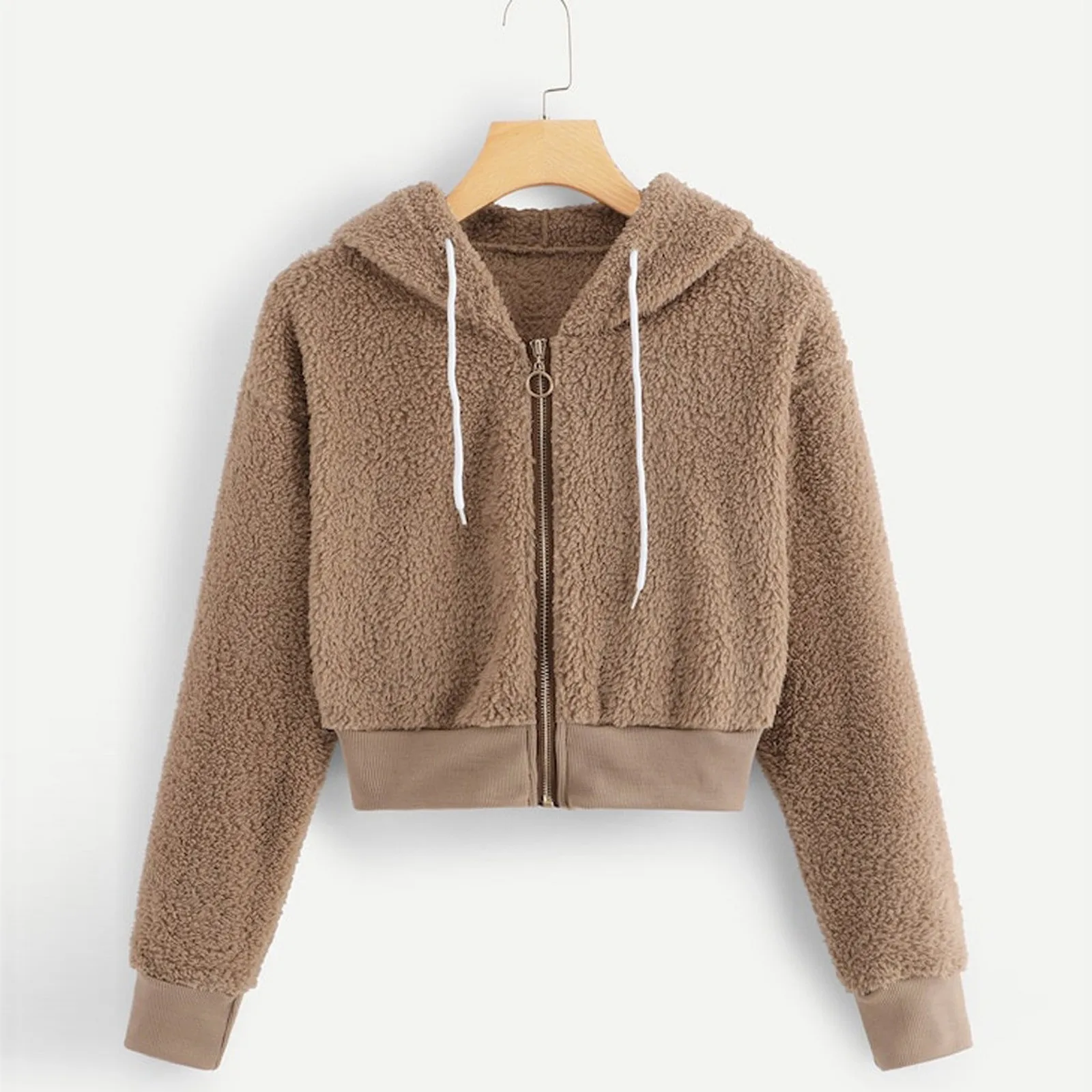 Женские зимние топы 202020 модные однотонные толстовки с длинным рукавом и кулиской