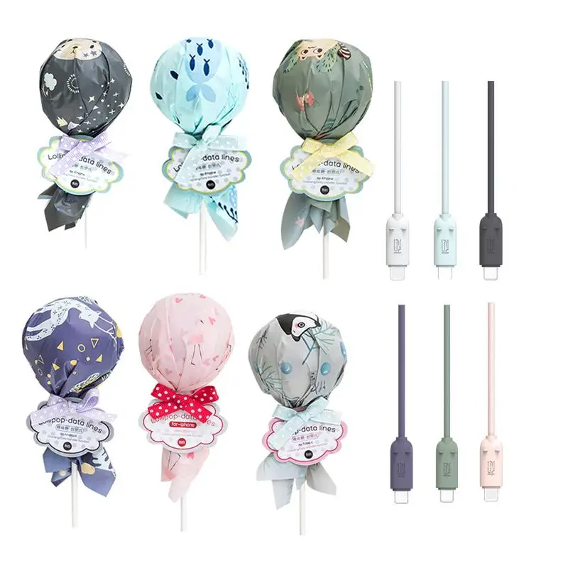 

Lollipop Data Cable Is Suitable for Apple for Android Type-C Creative Charging Cable 2.4A Fast Charging Tpe Data Transmission