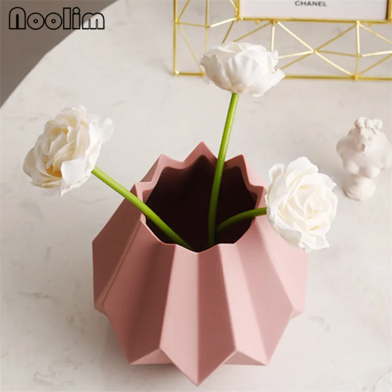 Керамическая ваза в скандинавском стиле оригами свадебный подарок украшение для