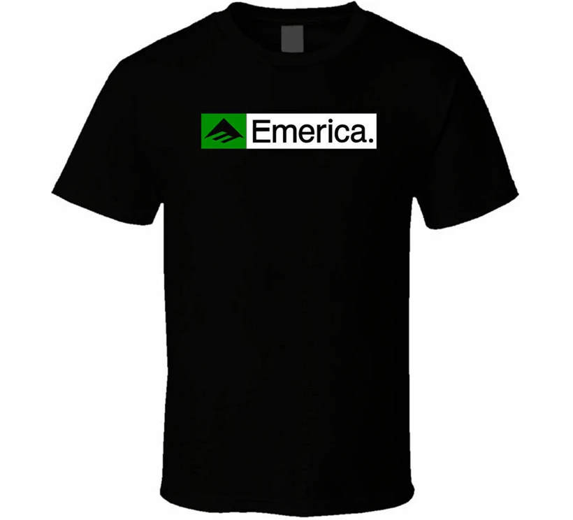 Emerica скейтборд Vinatge Мужская рубашка черная белая футболка Бесплатная доставка
