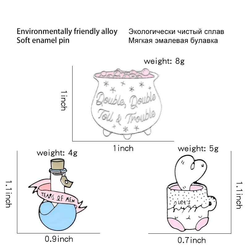 Женская эмалированная брошь в форме слезы розовая Волшебная мультяшного героя