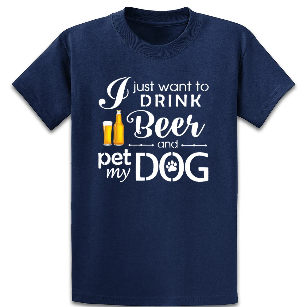 Футболка с надписью I Just Want Drink Beer And Pet My Dog футболка рисунком сумасшедшего размера