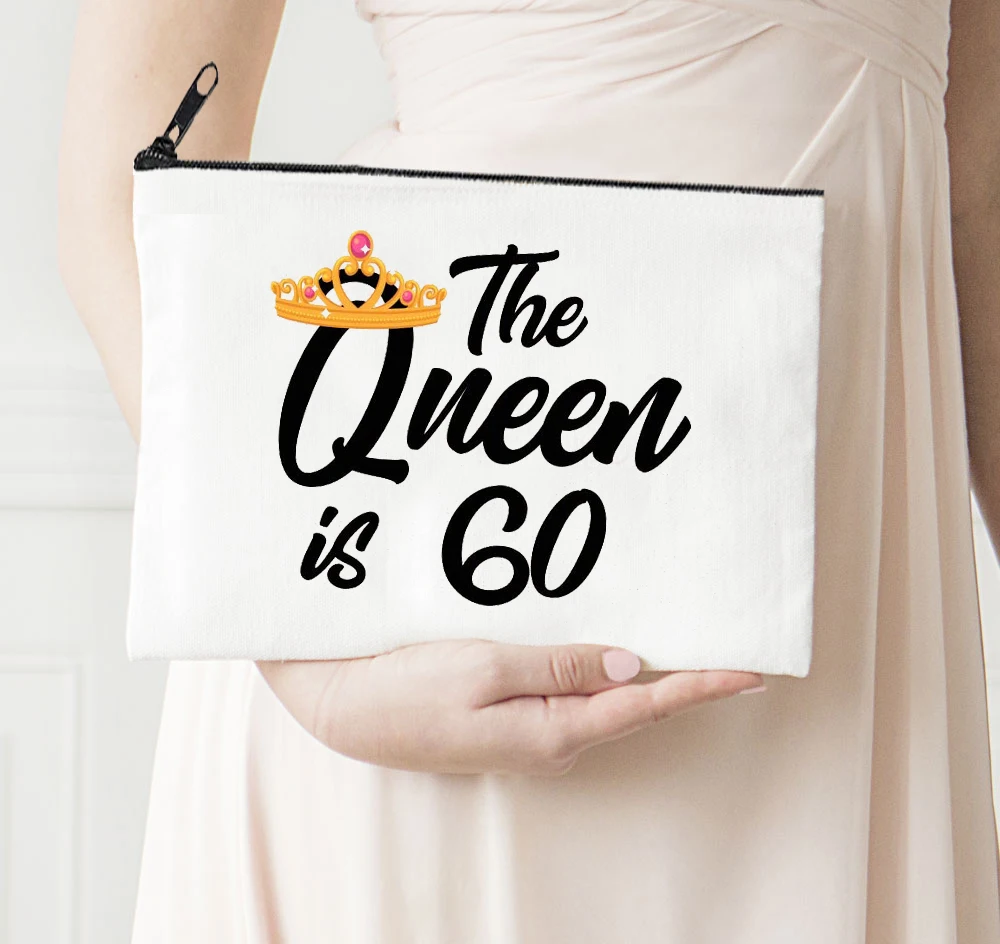 

Органайзер для хранения косметики с надписью «Queen Is 60»