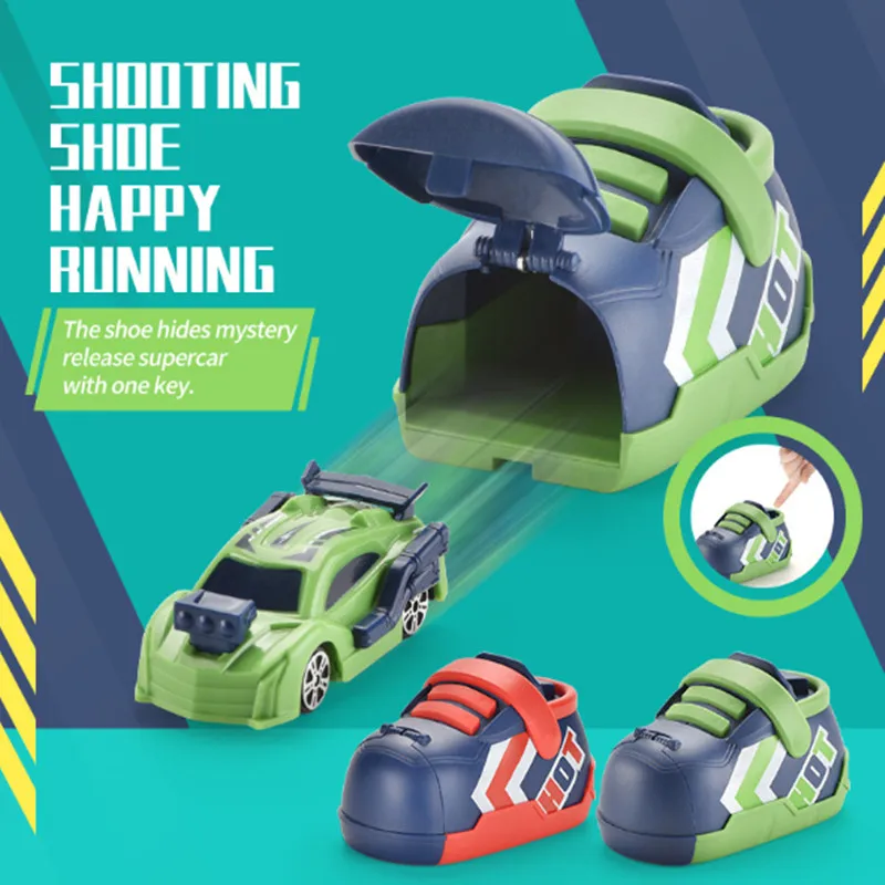 

Kid's Creative Ejection Running Shoes Toy Press inertia Shoot Car Baby Toy Little Bus Model Car Halloween Gift Toys for Children