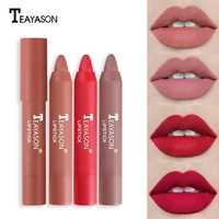 12 colors sexy velvet matte lipsticks pencil waterproof lasting red lip tint cosmetic long lip beauty pen cup non stick m1r0