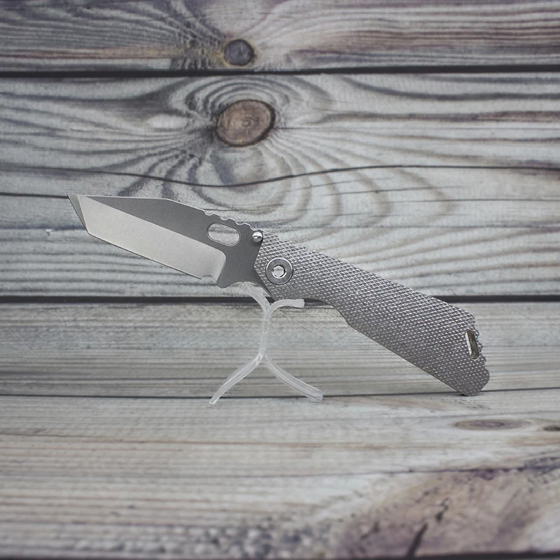 

EVIL EYES Custom Folding Knife Strider SNG CC #30 Crystalline Titanium Handle 100% M390 Blade Pocket EDC Tactical Camping Tools