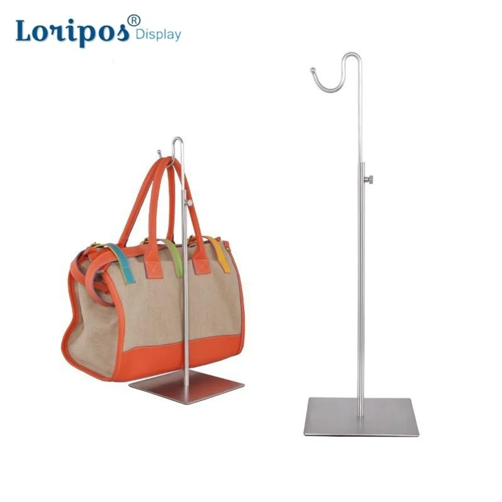 

Stainless Steel Single Hook Bag Rack Double Hooks Stand Shelf Store Table Organizer Handbag Display Stand Handbag Rack Metal