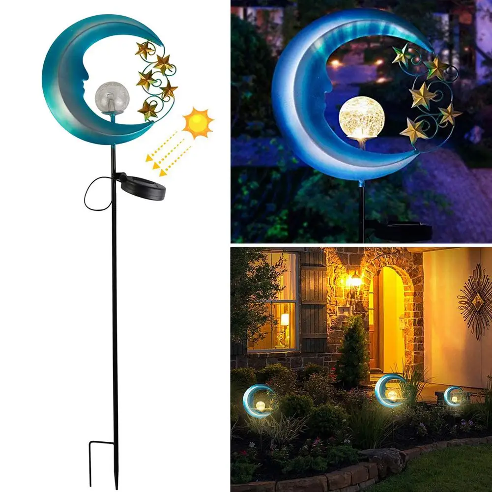 

Outdoor LED Solar Powered Moon Garden Yard Lawn Stake Light Decor Lamp Garlands Garden Waterproof Ground Plug Light Decor