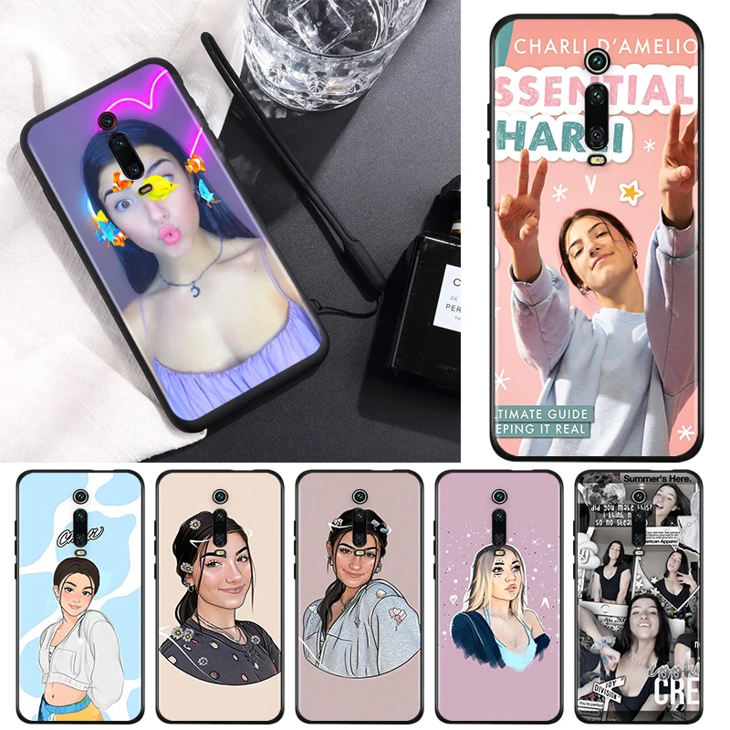 

Silicone Black Cover Charli Damelio For Xiaomi Redmi K40 K30i K30T K30S K20 10X GO S2 Y2 Pro Ultra Phone Case
